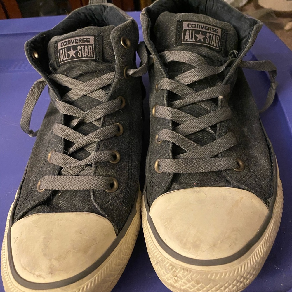 Gray converse all star high tops